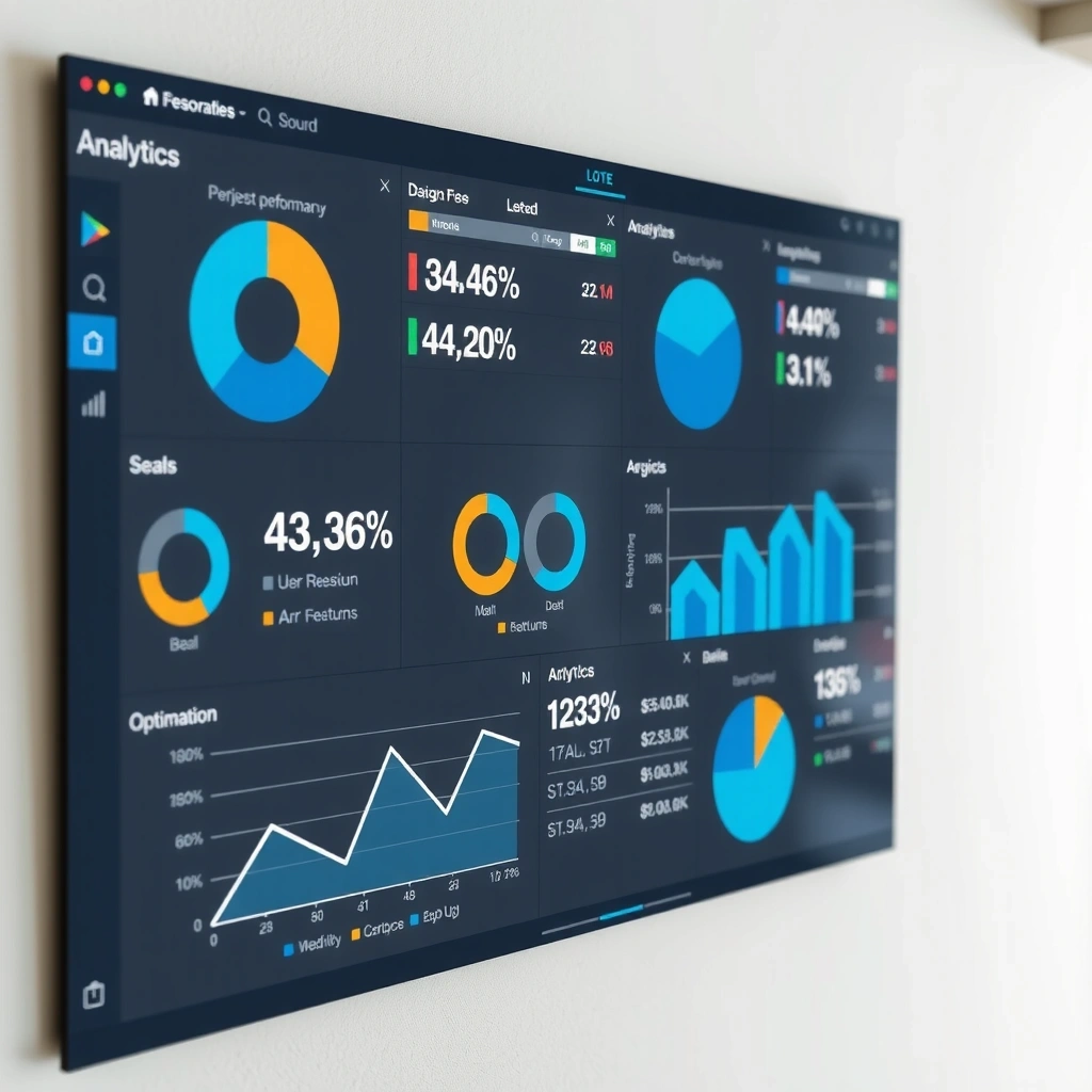 Analytics dashboard with performance metrics and user behavior data